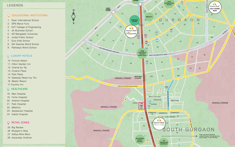 Location Map - Central Park 3 Vilas Sohna  Gurgaon  