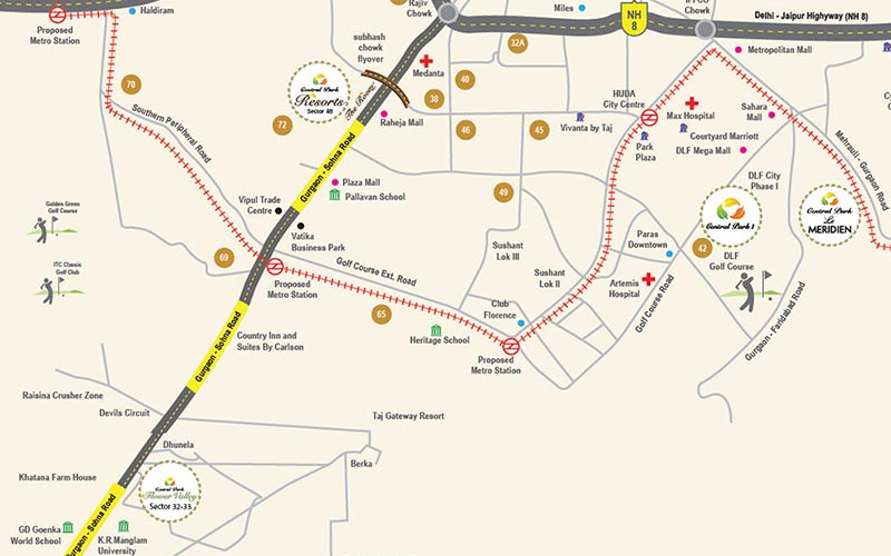 Location Map - Central Park 3 Floors Sohna